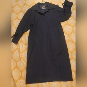 Vintage Union Made London Fog Black Button Down Lined Trench Coat Jacket 10